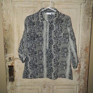 Claudia Richards Snake Print Blouse Size M (CC-35)